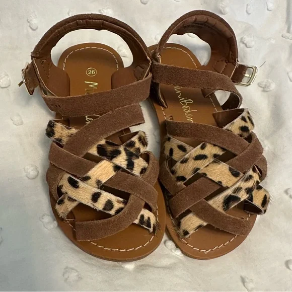 Mini Boden | Shoes | Mini Boden Brown And Leopard Print Kids Sandals |  Poshmark